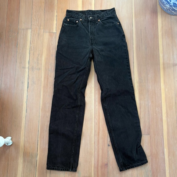 Vintage Levi’s 512 Black Denim Straight Leg Jeans - Picture 3 of 11